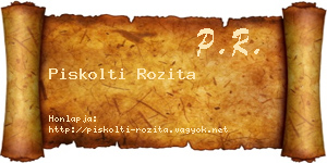 Piskolti Rozita névjegykártya